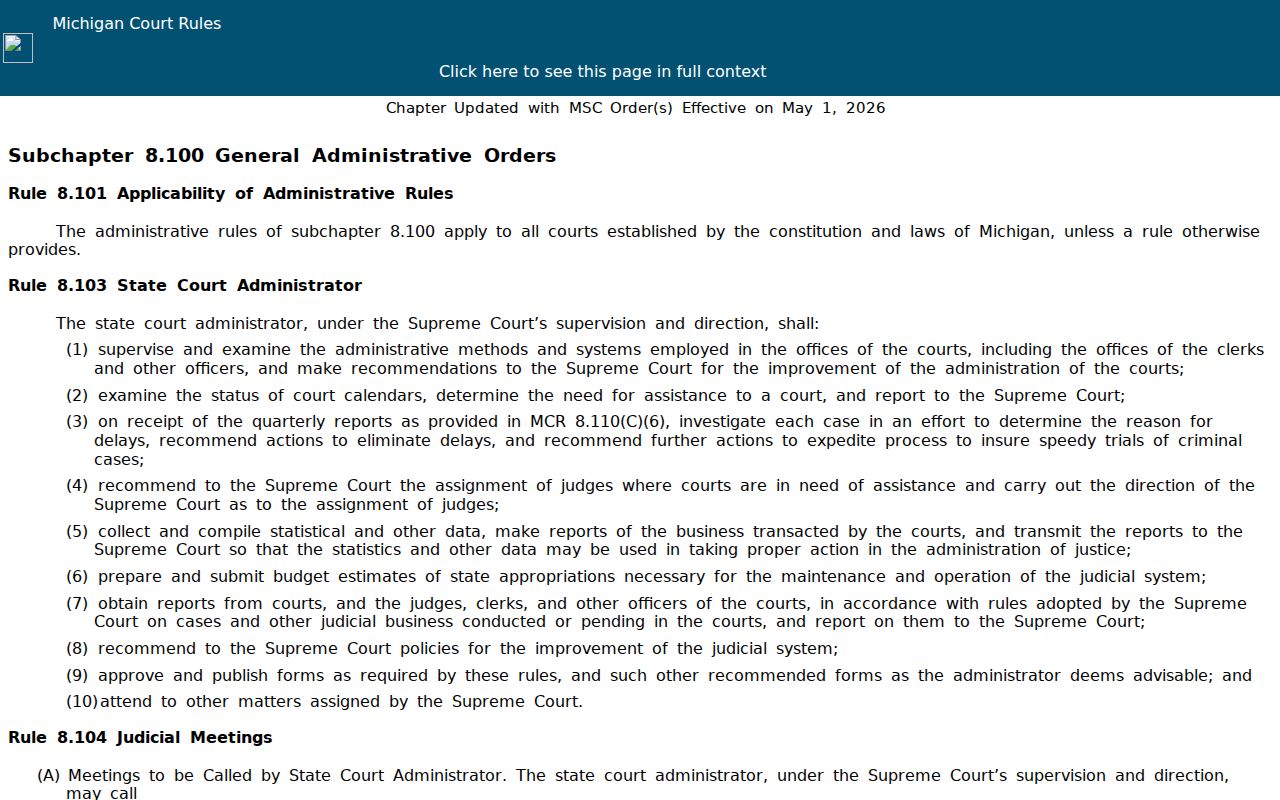 Iron County court record access under Michigan Court Rule 8.119