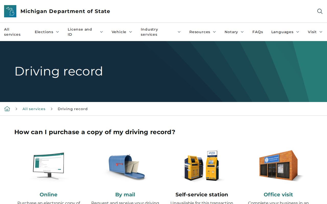 Iron County traffic court record and Michigan SOS record distinction